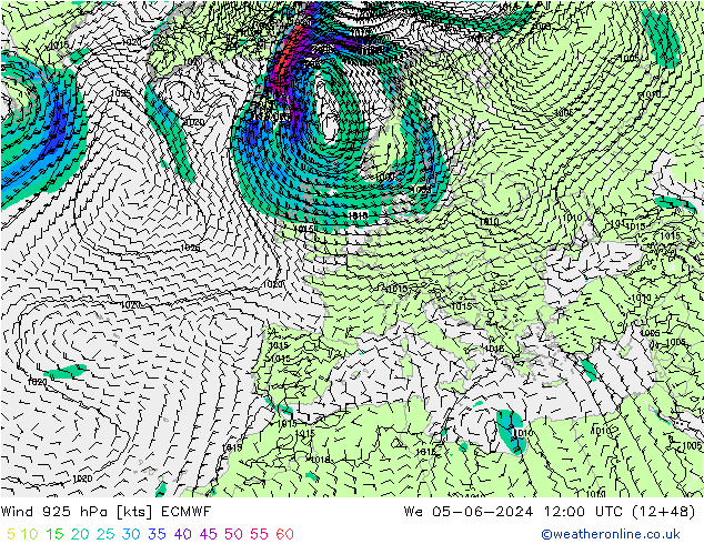 Wind 925 hPa ECMWF We 05.06.2024 12 UTC