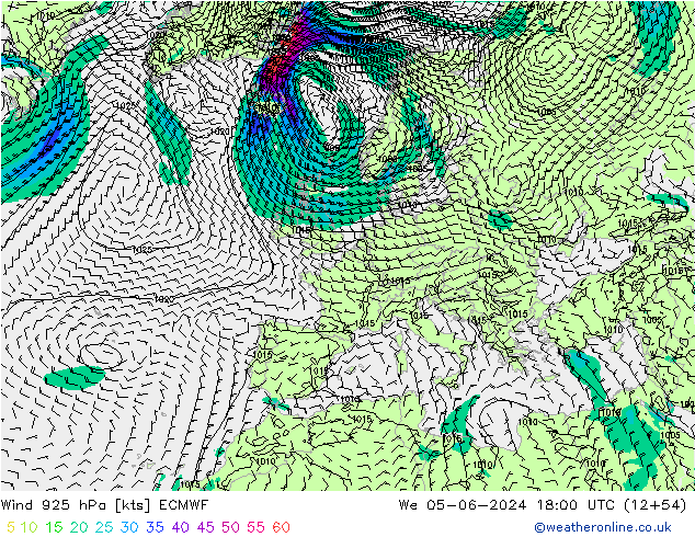 Wind 925 hPa ECMWF We 05.06.2024 18 UTC