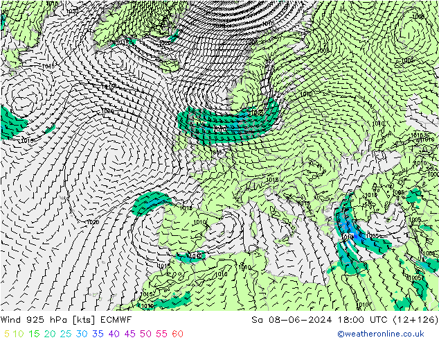 Wind 925 hPa ECMWF Sa 08.06.2024 18 UTC