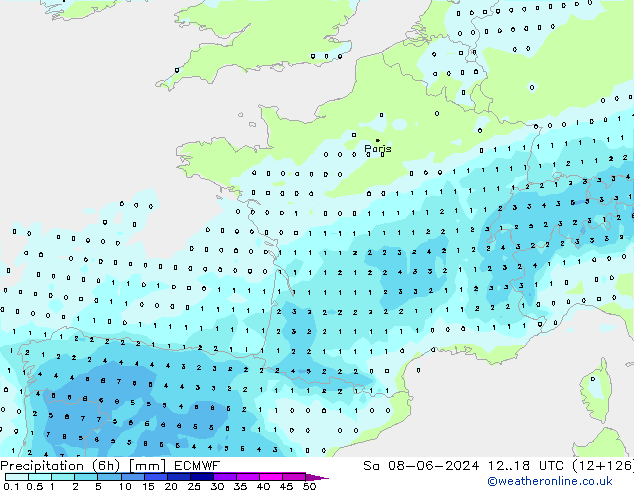 Yağış (6h) ECMWF Cts 08.06.2024 18 UTC