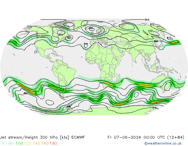 Corriente en chorro ECMWF vie 07.06.2024 00 UTC