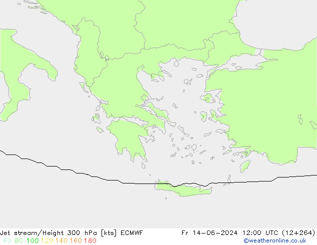 Jet stream/Height 300 hPa ECMWF Fr 14.06.2024 12 UTC