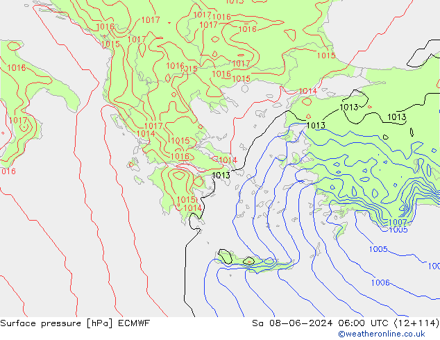 pression de l'air ECMWF sam 08.06.2024 06 UTC