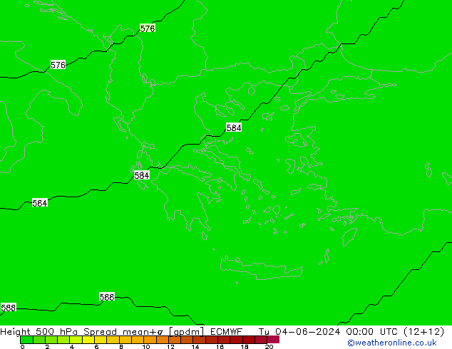 Height 500 hPa Spread ECMWF Tu 04.06.2024 00 UTC