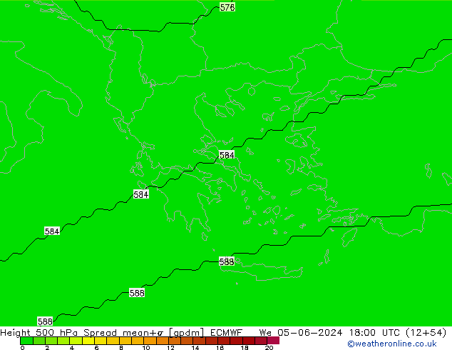 Height 500 hPa Spread ECMWF Mi 05.06.2024 18 UTC