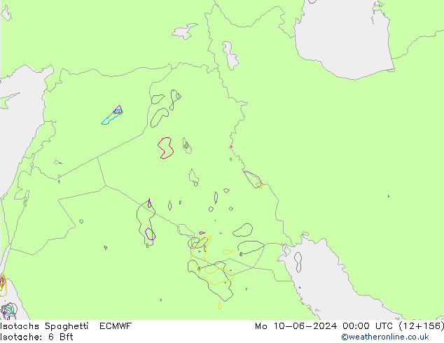 Isotachen Spaghetti ECMWF ma 10.06.2024 00 UTC