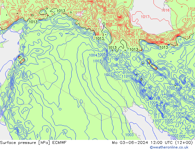 Yer basıncı ECMWF Pzt 03.06.2024 12 UTC