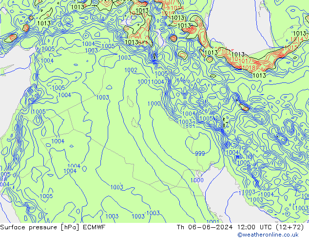 Pressione al suolo ECMWF gio 06.06.2024 12 UTC