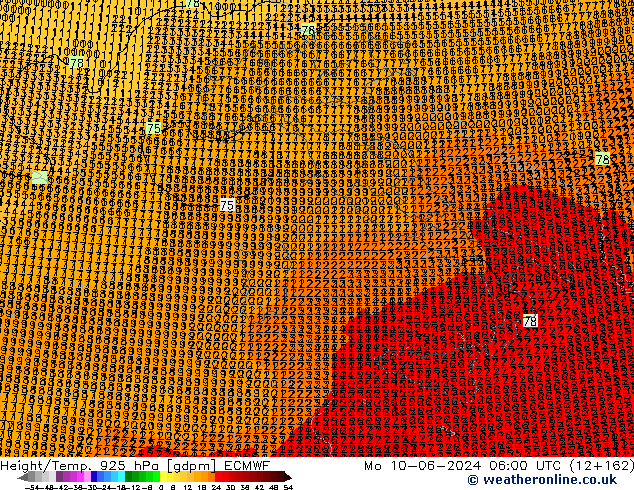 Height/Temp. 925 гПа ECMWF пн 10.06.2024 06 UTC