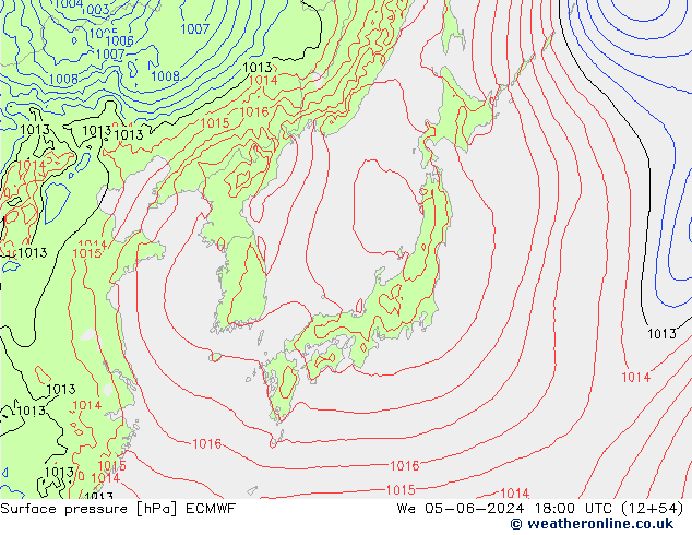 Surface pressure ECMWF We 05.06.2024 18 UTC