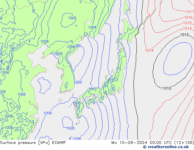 Bodendruck ECMWF Mo 10.06.2024 00 UTC