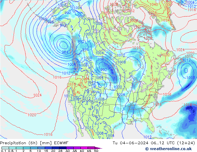 Nied. akkumuliert (6Std) ECMWF Di 04.06.2024 12 UTC