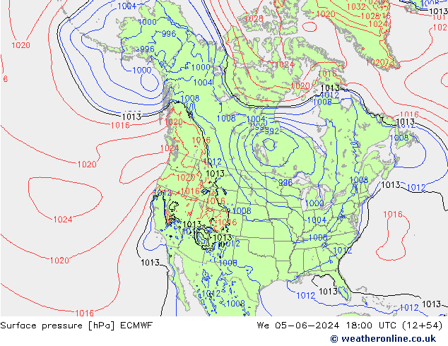 Yer basıncı ECMWF Çar 05.06.2024 18 UTC