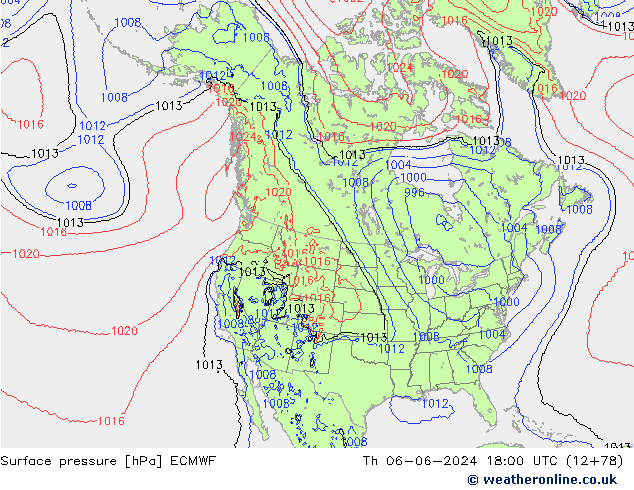 Yer basıncı ECMWF Per 06.06.2024 18 UTC