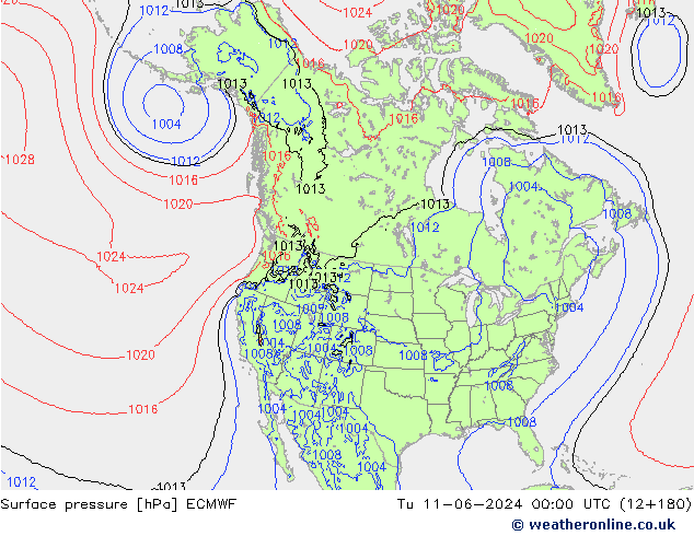 ciśnienie ECMWF wto. 11.06.2024 00 UTC