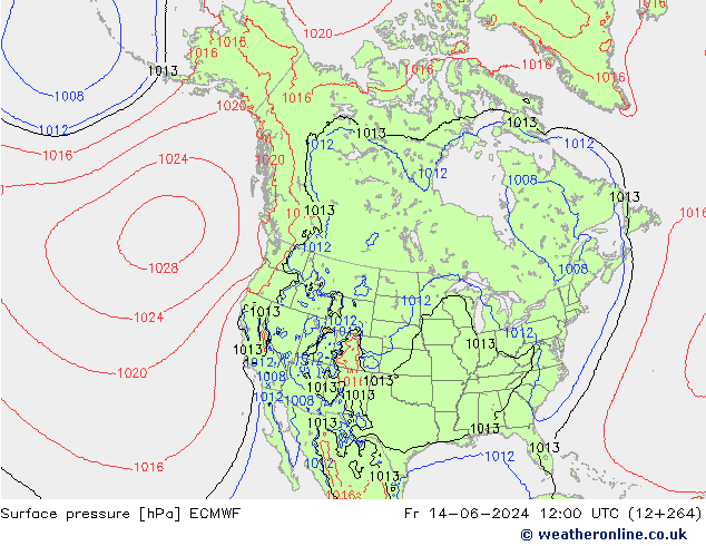 Yer basıncı ECMWF Cu 14.06.2024 12 UTC