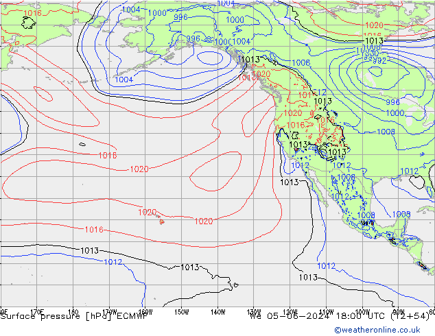 Luchtdruk (Grond) ECMWF wo 05.06.2024 18 UTC