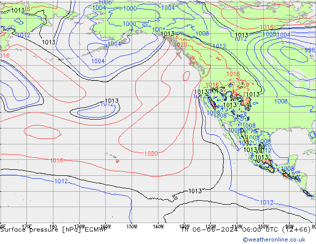 Surface pressure ECMWF Th 06.06.2024 06 UTC