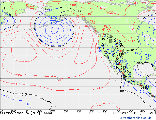 ciśnienie ECMWF nie. 09.06.2024 18 UTC