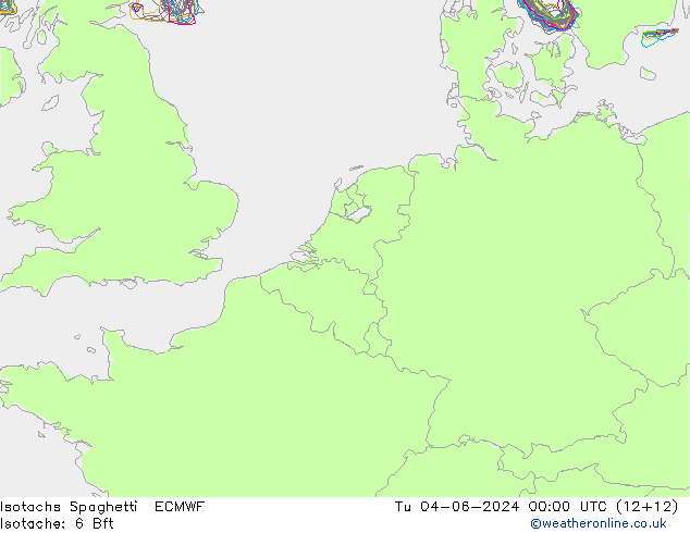 Isotachs Spaghetti ECMWF Tu 04.06.2024 00 UTC