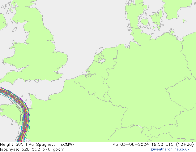 Géop. 500 hPa Spaghetti ECMWF lun 03.06.2024 18 UTC