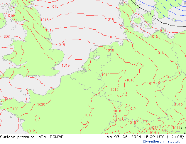 приземное давление ECMWF пн 03.06.2024 18 UTC