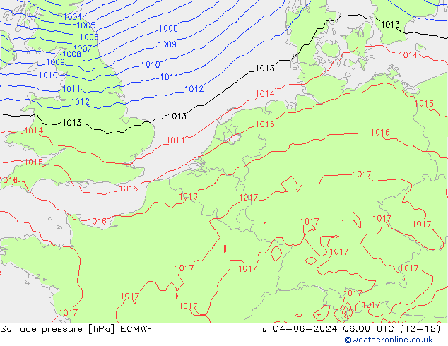 ciśnienie ECMWF wto. 04.06.2024 06 UTC