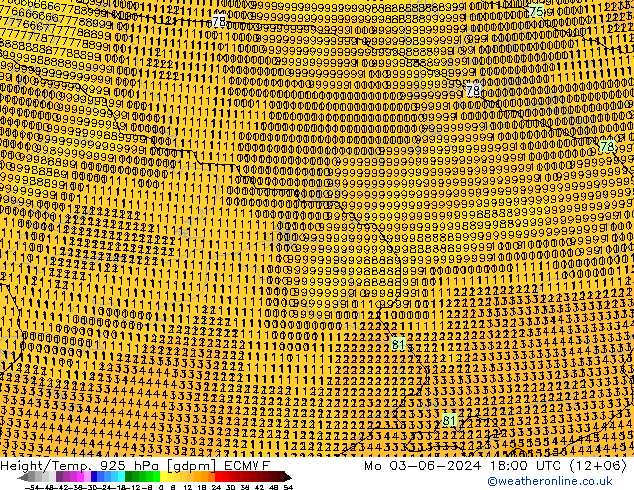 Height/Temp. 925 hPa ECMWF  03.06.2024 18 UTC