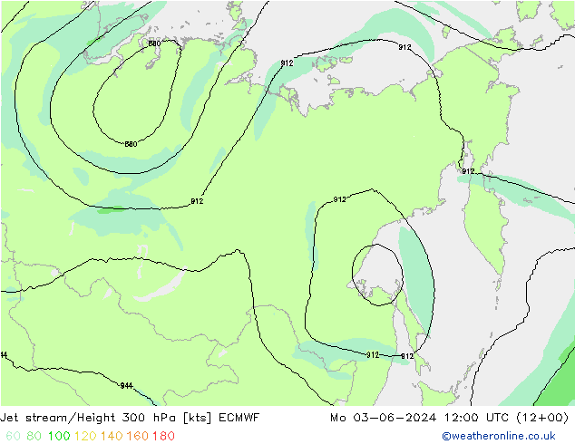 Corrente a getto ECMWF lun 03.06.2024 12 UTC