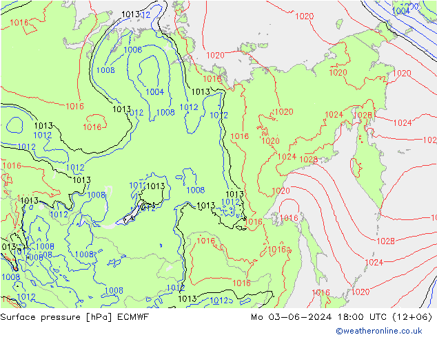 Luchtdruk (Grond) ECMWF ma 03.06.2024 18 UTC