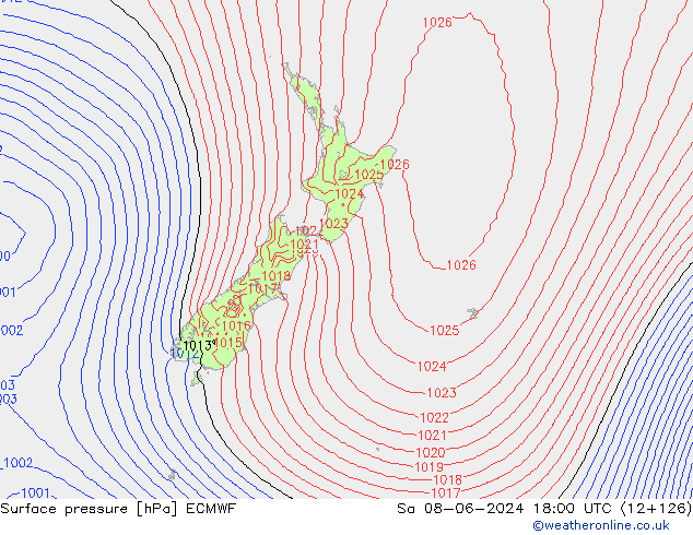 Yer basıncı ECMWF Cts 08.06.2024 18 UTC