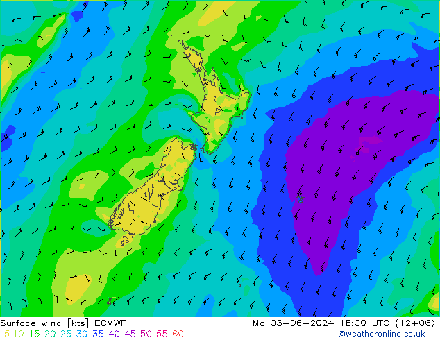 Bodenwind ECMWF Mo 03.06.2024 18 UTC