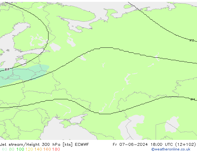 Straalstroom ECMWF vr 07.06.2024 18 UTC