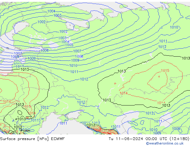 ciśnienie ECMWF wto. 11.06.2024 00 UTC