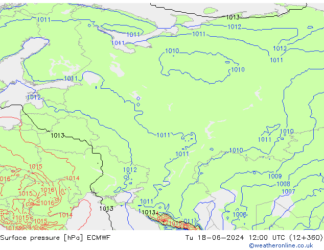 Pressione al suolo ECMWF mar 18.06.2024 12 UTC