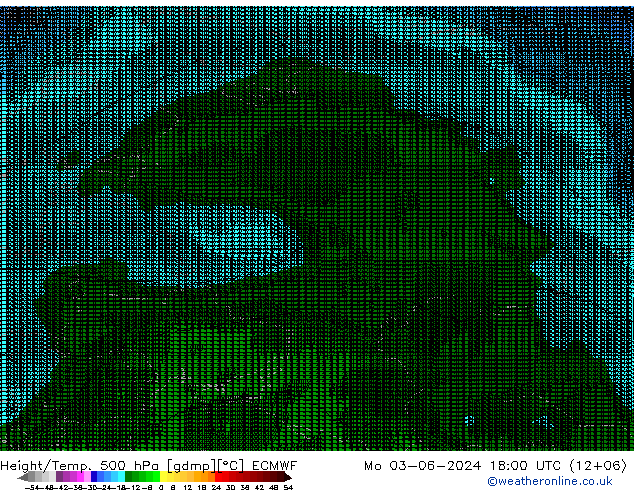 Height/Temp. 500 hPa ECMWF Po 03.06.2024 18 UTC