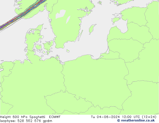 Height 500 hPa Spaghetti ECMWF mar 04.06.2024 12 UTC