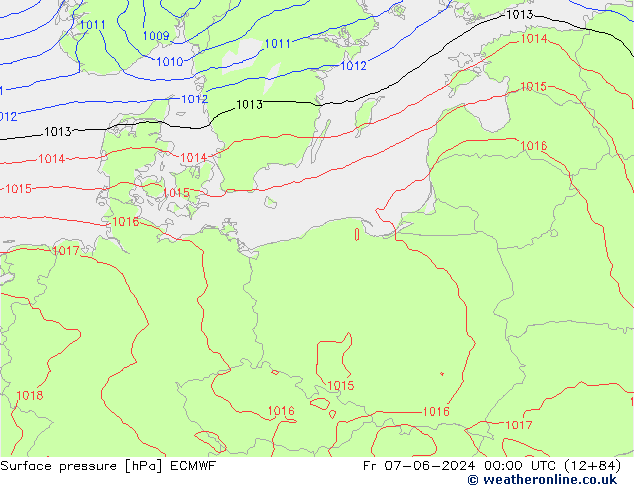 pression de l'air ECMWF ven 07.06.2024 00 UTC