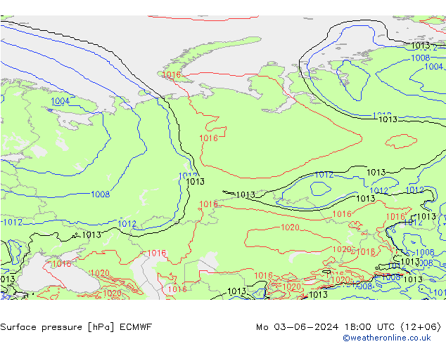 Surface pressure ECMWF Mo 03.06.2024 18 UTC