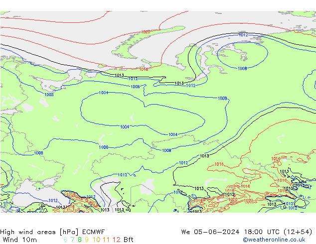 High wind areas ECMWF ср 05.06.2024 18 UTC