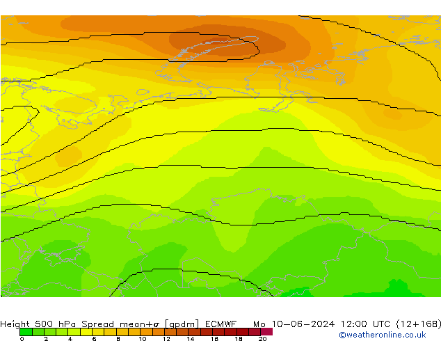 Height 500 hPa Spread ECMWF Mo 10.06.2024 12 UTC