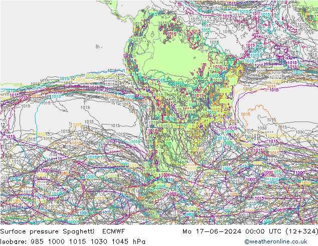 pression de l'air Spaghetti ECMWF lun 17.06.2024 00 UTC