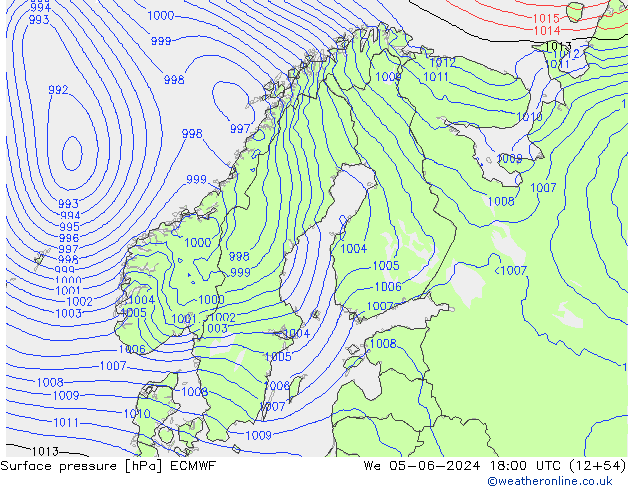 ciśnienie ECMWF śro. 05.06.2024 18 UTC