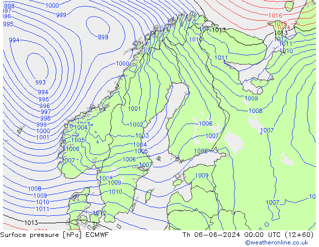 Bodendruck ECMWF Do 06.06.2024 00 UTC