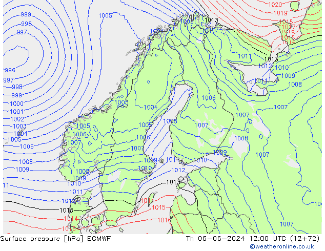 Bodendruck ECMWF Do 06.06.2024 12 UTC