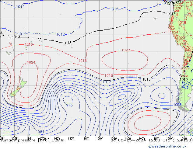 Luchtdruk (Grond) ECMWF za 08.06.2024 12 UTC