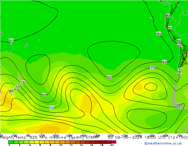 Height/Temp. 925 hPa ECMWF Su 09.06.2024 18 UTC