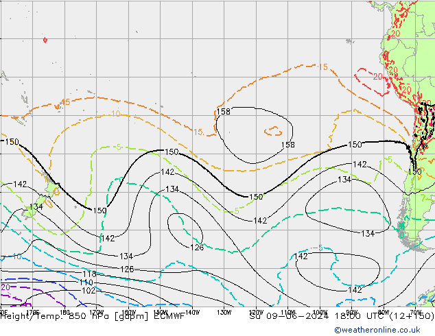 Height/Temp. 850 hPa ECMWF Su 09.06.2024 18 UTC