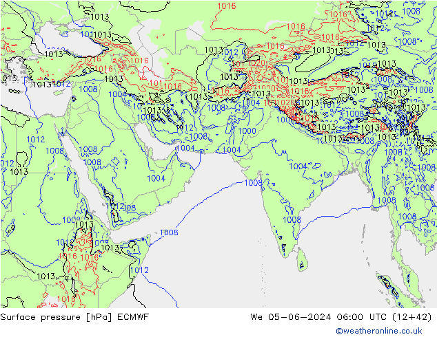 Surface pressure ECMWF We 05.06.2024 06 UTC