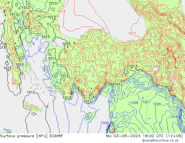 Luchtdruk (Grond) ECMWF ma 03.06.2024 18 UTC